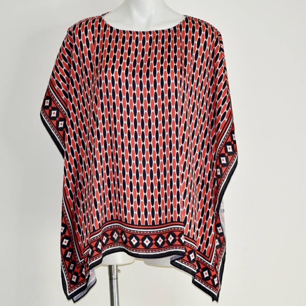 Michael Kors Women's Red Scarf Blouse Size S